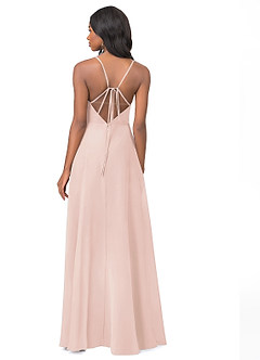 Azazie Everleigh Abiti da Damigella Abito A-Line in Chiffon con Scollo a Cuore a Pieghe Petalo Di Rosa image3
