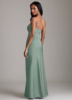 Azazie Saylor Brudtärnklänningar Klä av Sjöjungfru i Stretch Satin Axelbandslös Silversalvia image5