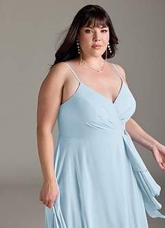 Azazie Akita Bridesmaid Dresses Sky Blue A-Line Chiffon Dress image10