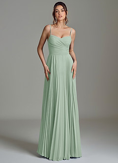 Azazie Catie Bridesmaid Dresses Agave A-Line Sweetheart Neckline Chiffon Dress image4
