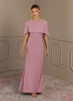 Azazie Dion Mother of the Bride Dresses Vintage Mauve Sheath Scoop Stretch Crepe Dress image3