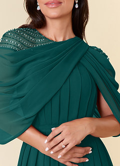 Azazie Olena Mother of the Bride Dresses Peacock A-Line Sequins Chiffon Dress image5