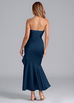 Azazie Danie Bridesmaid Dresses Dark Navy Sheath Strapless Chiffon Dress image6