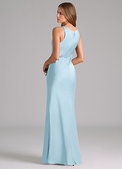 Azazie Allettie Bridesmaid Dresses Sky Blue Mermaid Stretch Satin Dress image2