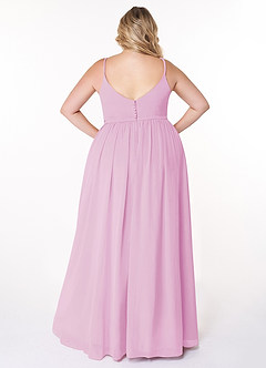 Azazie Rayna Bridesmaid Dresses Candy Pink A-Line V-Neck Pleated Chiffon Dress image8