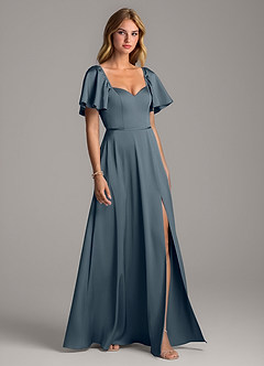 Azazie Chloe Bridesmaid Dresses Twilight A-Line Sweetheart Neckline Stretch Satin Dress image5