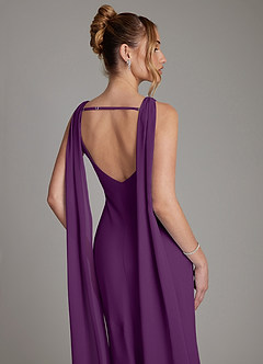 Azazie Essence Bridesmaid Dresses Grape Sheath Chiffon Dress image7