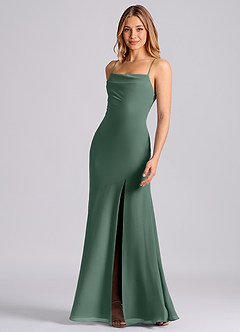 Azazie Grata Bridesmaid Dresses Sea Moss Mermaid Pleated Chiffon Dress image5