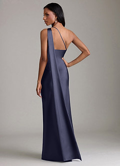 Azazie Juniper Bridesmaid Dresses Stormy Mermaid One Shoulder Stretch Satin Dress image6