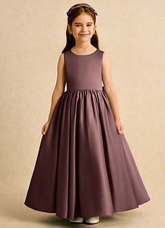 Azazie Nellia Flower Girl Klänningar Klä A-Line i Matt satäng Rosett image2