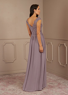 Azazie Amethyst Mother of the Bride Dresses Dusk A-Line V-Neck Sequins Chiffon Dress image5