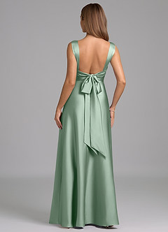 Azazie Beatrice Bridesmaid Dresses Agave A-Line Sweetheart Neckline Stretch Satin Dress image6
