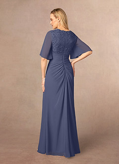Azazie Carson Mother of the Bride Dresses Stormy A-Line V-Neck Lace Chiffon Dress image3