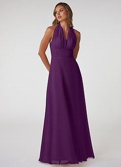 Azazie Fifi Bridesmaid Dresses Grape A-Line Strapless Chiffon Convertible Dress image6