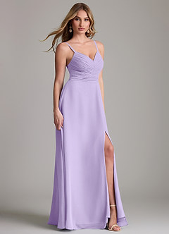 Azazie Terese Bridesmaid Dresses Lilac A-Line Pleated Chiffon Dress image3