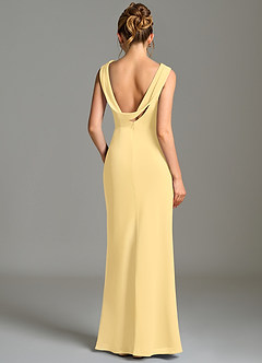 Azazie Kieryn Bridesmaid Dresses Butter Mermaid Pleated Chiffon Dress image2