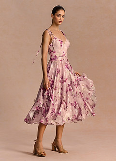 Harmony Mauve Floral Midi Dress image4