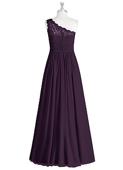 Azazie Demi Bridesmaid Dresses Plum A-Line One Shoulder Chiffon Dress image8