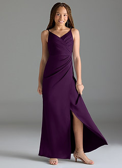 Azazie Maci Junior Klä av Sjöjungfru i Stretch Satin Plisserad image3