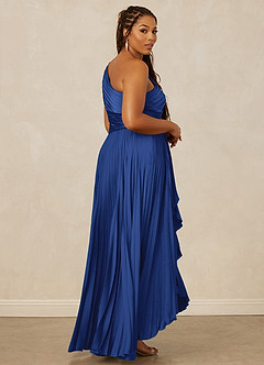 Christian Siriano Bridal for Azazie 1008 Bridesmaid Dresses Royal Blue A-Line One Shoulder Stretch Satin Dress image13