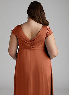 Azazie Allessia Brautjungfernkleider für Schwangere A-Linie Plissee Stretch-Satin Bodenlänge Kleid image12