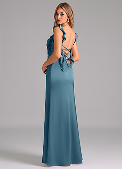 Azazie Jessamine Bridesmaid Dresses Bermuda A-Line Corset Stretch Satin Dress image2