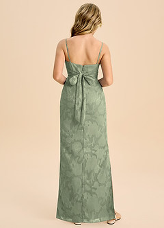 Azazie Mai Junior Agave Sheath Pleated Floral Burnout Dress image2