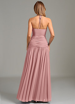 Azazie Vashti Bridesmaid Dresses Dusty Rose A-Line Chiffon Dress image2
