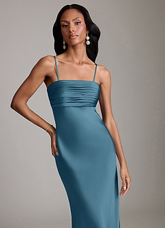 Azazie Saylor Jurken voor bruidsmeisjes Jurk van Stretch Satijn met Zeemeermin Strapless Bermuda image3