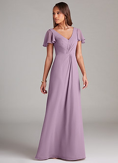 Azazie Soren Bridesmaid Dresses Wisteria A-Line Ruched Chiffon Dress image4