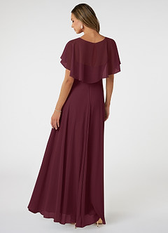Azazie Jamie Vestidos de damas de honor Vestido de Cabernet de Gasa de Corte en A image5