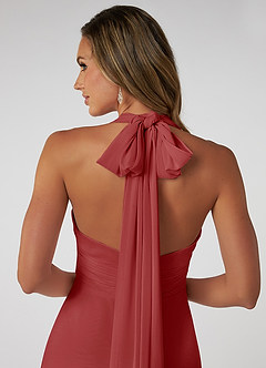 Azazie Fifi Robes de demoiselle d'honneur Robe Trapèze Convertible en Mousseline de soie Sans bretelle Rouille image4