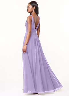 Azazie Maren Bridesmaid Dresses Lilac A-Line Pleated Chiffon Dress image4