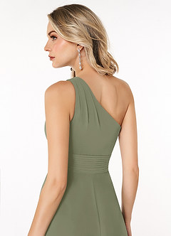 Azazie Dallas Bridesmaid Dresses Pistachio A-Line One Shoulder Chiffon Dress image5