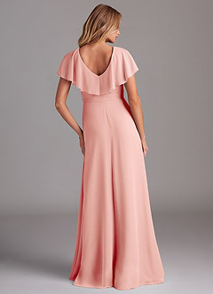 Azazie Lainey Brautjungfernkleider A-Linie mit Taschen Chiffon Kleid Rosettenrosa image7