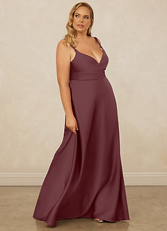 Christian Siriano Bridal for Azazie 1001 Bridesmaid Dresses Sangria A-Line Sweetheart Neckline Stretch Satin Dress image4