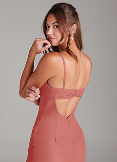 Azazie Leonis 신부 들러리 드레스 쉬스 스트랩리스 쉬폰 바닥 길이 드레스 image4