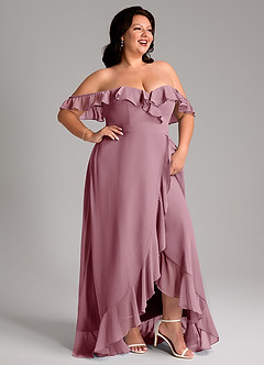 Azazie Lyra Bridesmaid Dresses Vintage Mauve A-Line Chiffon Convertible Dress image14