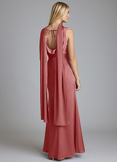 Azazie Tallie Suknie dla druhen Syrena Pofałdowany Satyna elastyczna Do ziemi Sukienka image4