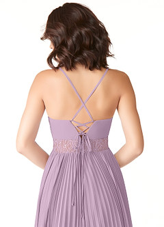 Azazie Devyn Bridesmaid Dresses Wisteria A-Line Corset Chiffon Dress image6