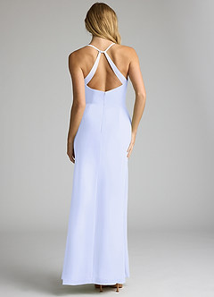 Azazie Becca Bridesmaid Dresses Lavender Sheath V-Neck Chiffon Dress image5
