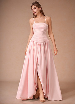 Elysia Strawberry Pink Pleated Gown image4