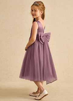 Azazie Winnie Flower Girl Dresses Vintage Mauve Ball-Gown Bow Tulle Dress image5