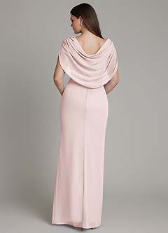 Azazie Hadley Bridesmaid Dresses Blushing Pink Mermaid Pleated Chiffon Dress image10
