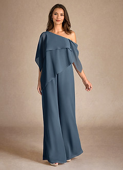 Azazie Halima vestidos de madre de la novia Vestido de Neptuno de Gasa de Mono/Traje de pantalón con Corte Lateral image4