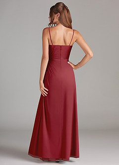 Azazie Aliani Bridesmaid Dresses Pomegranate Sheath Strapless Chiffon Convertible Dress image3