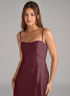 Azazie Valentine Suknie dla druhen Linia A Gorset Satyna elastyczna Do ziemi Sukienka image6