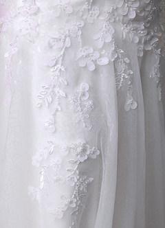 Azazie Chelley Vestidos de novia Vestido Diamante Blanco de Tul de Corte Sirena con Palabra de honor image7