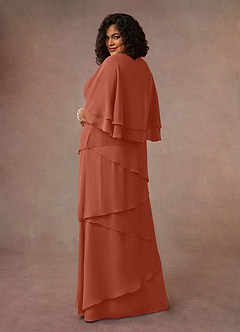 Azazie OHara Mother of the Bride Dresses Clay A-Line V-Neck Chiffon Dress image11