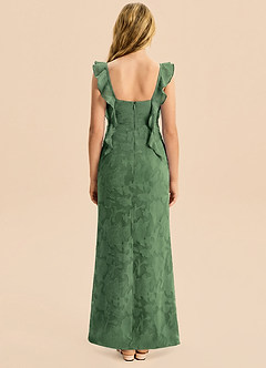 Azazie Jessamine Junior Eucalyptus Mermaid Sweetheart Neckline Floral Burnout Dress image2